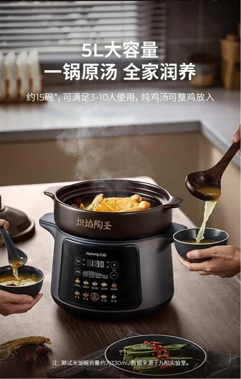 220V Joyoung 5L Ceramic Electric Stewing Soup Pot with Multiple Functions for Convenient Home Cooking