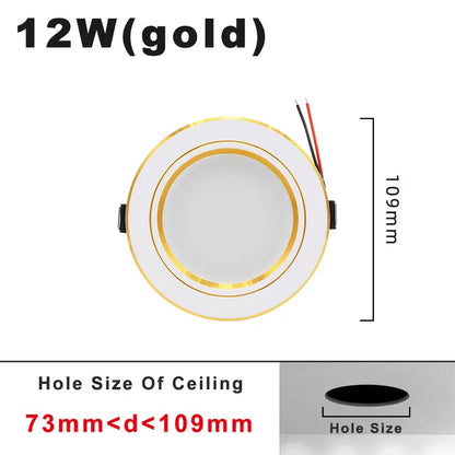 ZHMZH 5W 9W 12W 15W 18W White/Warm white LED Spot Lighting Led Bulb For Bedroom Kitchen Diningroom LED Downlight Round Recessed