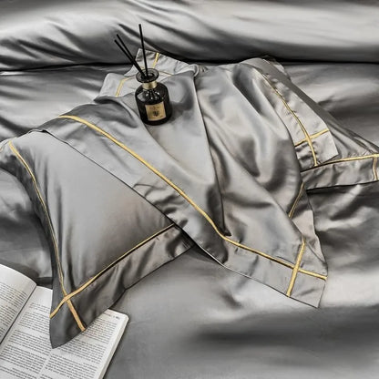 White Gray Egyptian Cotton Hotel Duvet Cover set 600TC Long Staple Silky Soft and Easy Case Bedding Set Bed Sheet Pillowcases