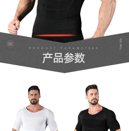 Men Slimming Shapewear Body Shaper Modeling TShirt Slim Vest Fat Burning Belly Abdomen Compression Chest Tummy Corset T-Shirts
