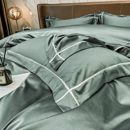 White Gray Egyptian Cotton Hotel Duvet Cover set 600TC Long Staple Silky Soft and Easy Case Bedding Set Bed Sheet Pillowcases