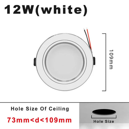 ZHMZH 5W 9W 12W 15W 18W White/Warm white LED Spot Lighting Led Bulb For Bedroom Kitchen Diningroom LED Downlight Round Recessed