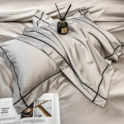 White Gray Egyptian Cotton Hotel Duvet Cover set 600TC Long Staple Silky Soft and Easy Case Bedding Set Bed Sheet Pillowcases