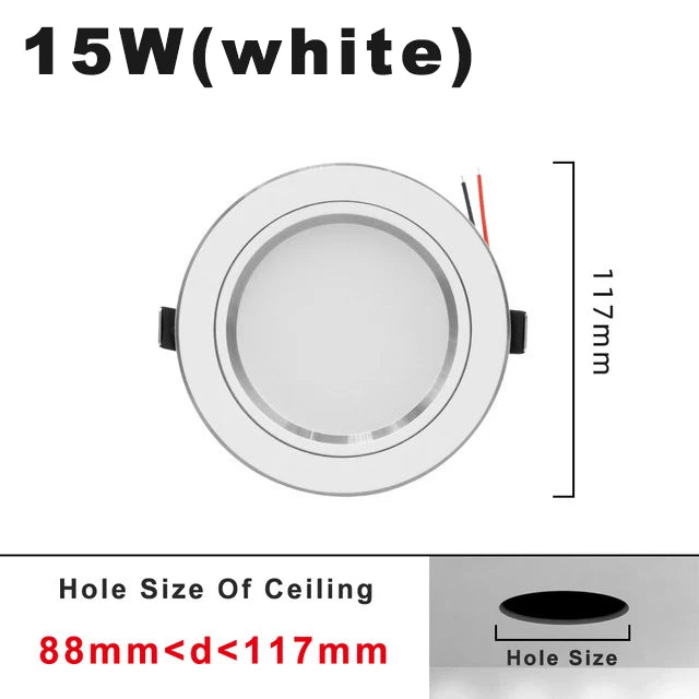 ZHMZH 5W 9W 12W 15W 18W White/Warm white LED Spot Lighting Led Bulb For Bedroom Kitchen Diningroom LED Downlight Round Recessed