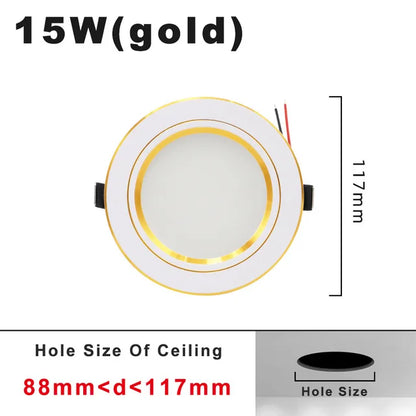 ZHMZH 5W 9W 12W 15W 18W White/Warm white LED Spot Lighting Led Bulb For Bedroom Kitchen Diningroom LED Downlight Round Recessed