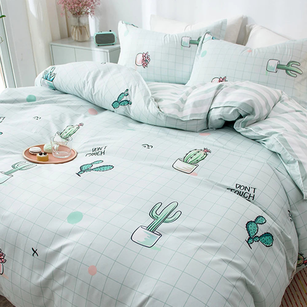YanYangTian Nordic bed four-piece bedding set summer blankets for bed queen size bed sheets set Christmas bedroom decor
