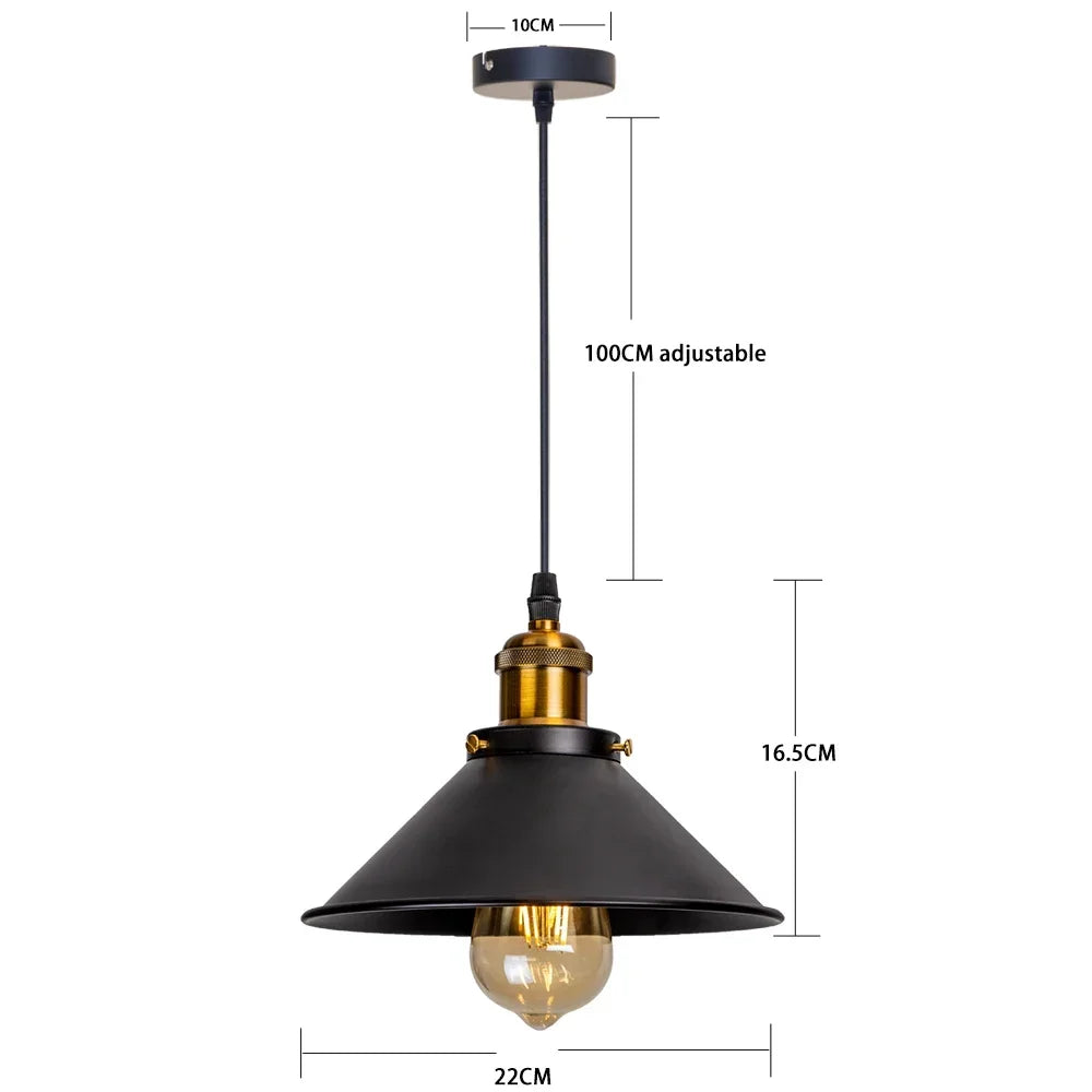 Retro Lid Hanging Lamp E27 Vintage Pendant Lights Loft Russia Pendant Lamp Lampshade for Kitchen Dining Bedroom Home Lighting