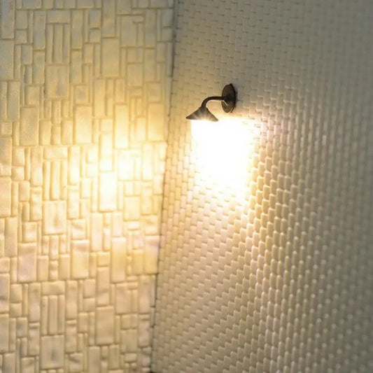10pcs Lamps Model Railway HO Scale 1:87 Hanging Lamp Outdoor Wall Goose Neck Light For H0 Houses Building Ornament
