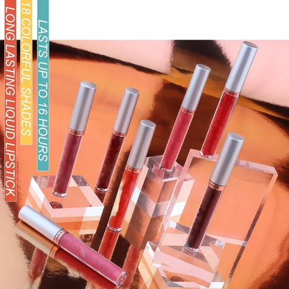 Waterproof Liquid Lipsticks Lip Makeup Matte Velvet Lipstick Lip Gloss Red Sexy Cosmetic Nude 6 Colors Long Lasting Non-marking