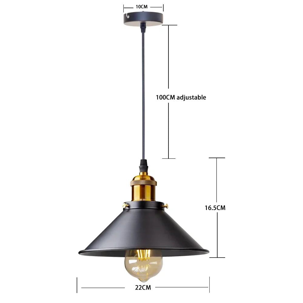 Retro Lid Hanging Lamp E27 Vintage Pendant Lights Loft Russia Pendant Lamp Lampshade for Kitchen Dining Bedroom Home Lighting