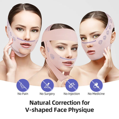 Reusable Face Slimming Bandage V Line Face Shaper Women Chin Cheek Lift Up Belt Facial Massage Strap Face Skin Care Beauty Tools