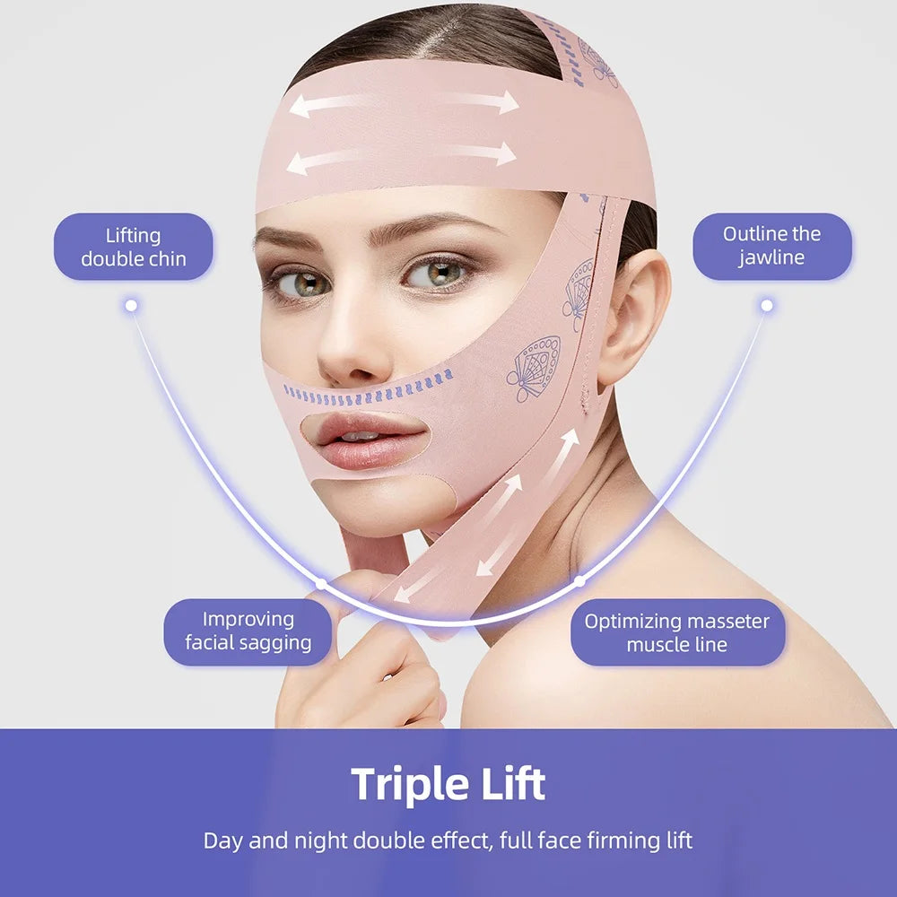 Reusable Face Slimming Bandage V Line Face Shaper Women Chin Cheek Lift Up Belt Facial Massage Strap Face Skin Care Beauty Tools