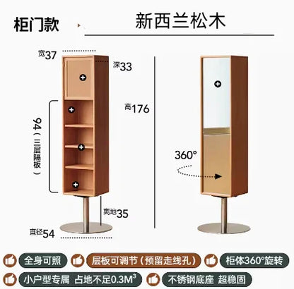 White Cabinet Armoire Travel Mirror Led Light Hanging Jewelry Organizer Livingroom Bedroom Cabinets Storage Full Body Wall Wood