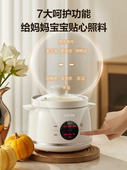 Household electric stew pot. Porridge cooking artifact. Automatic ceramic. Soup stew pot. Food supplement.