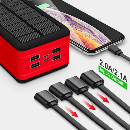60000mAh Wireless Solar Power Bank Portable Phone Charger 4USB Outdoor Large Capacity External Battery for IPhone Xiaomi Samsung