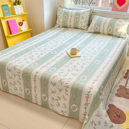 1pcs 100% Cotton Bed Sheet Flower Series Printed Double Top King Sheets for Girls Boys Kids Single Queen King Size Bed Linen