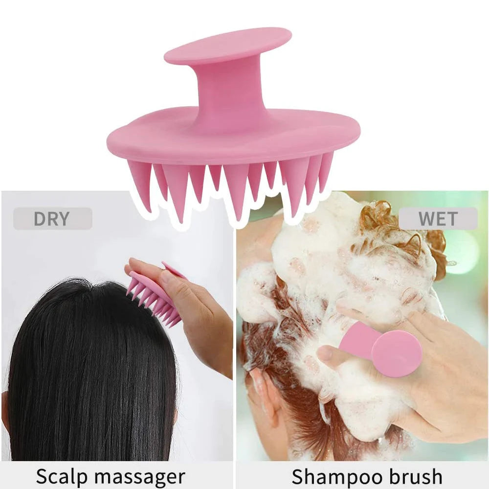 Silicone Scalp Massage Brush Soft Shampoo Massage Comb Bath Shower Wet&Dry Scalp Messager Hair Brush Use Women Care Hair Tool