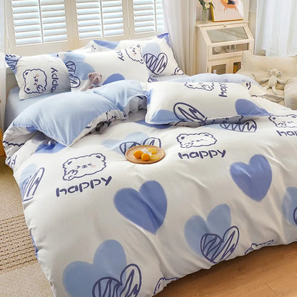 YanYangTian Nordic bed four-piece bedding set summer blankets for bed queen size bed sheets set Christmas bedroom decor