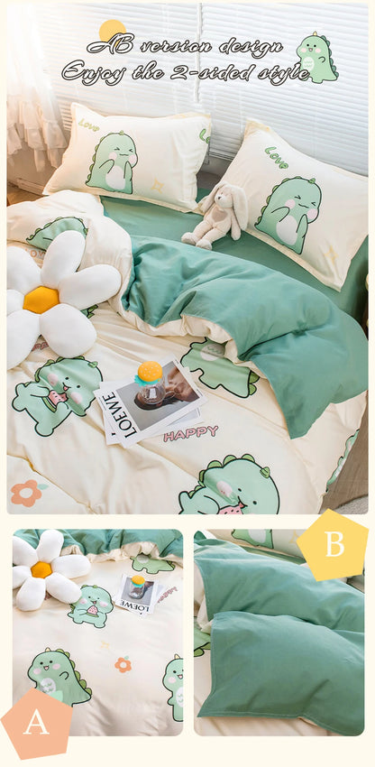 YanYangTian Nordic bed four-piece bedding set summer blankets for bed queen size bed sheets set Christmas bedroom decor