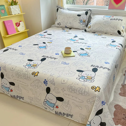 1pcs 100% Cotton Bed Sheet Flower Series Printed Double Top King Sheets for Girls Boys Kids Single Queen King Size Bed Linen