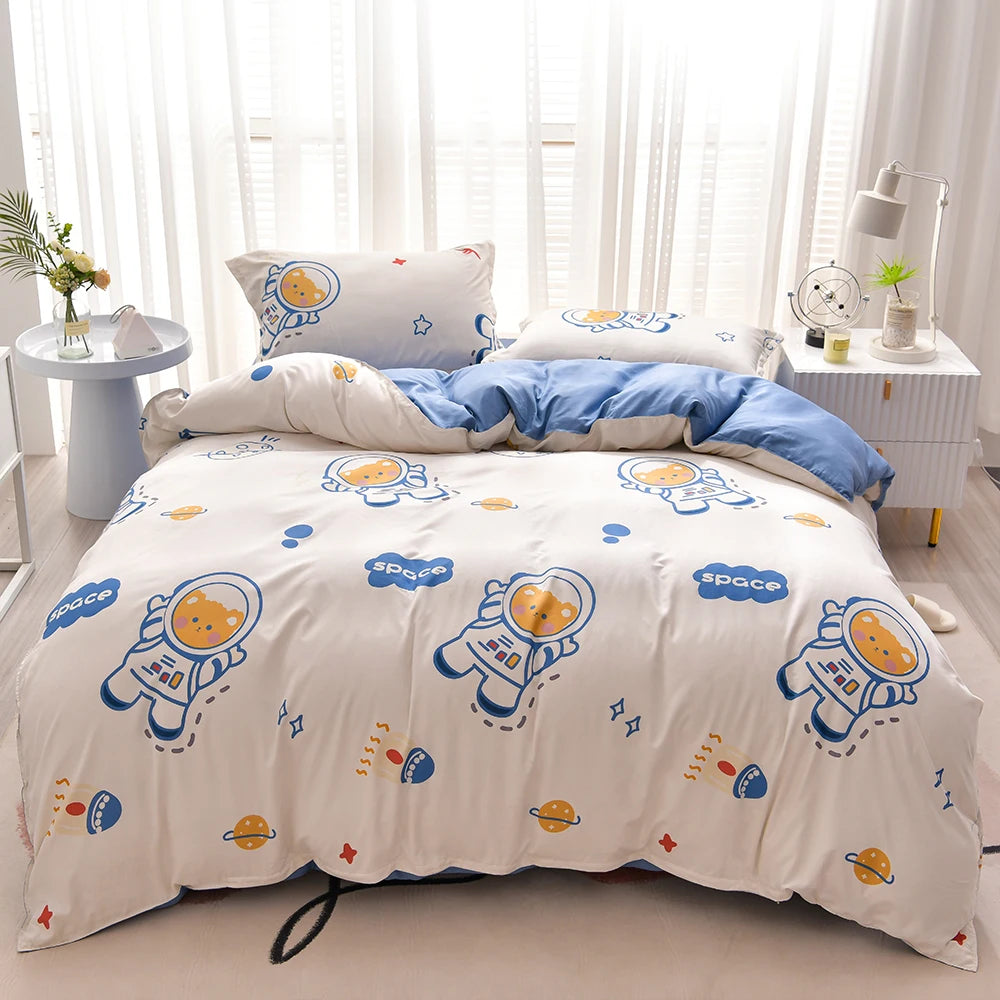 YanYangTian Nordic bed four-piece bedding set summer blankets for bed queen size bed sheets set Christmas bedroom decor