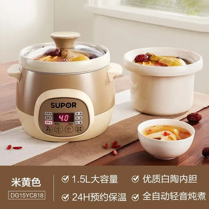 Electric stew pot, household purple ceramic soup and porridge pot, automatic porridge cooking artifact, casserole stew cup