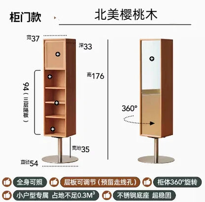 White Cabinet Armoire Travel Mirror Led Light Hanging Jewelry Organizer Livingroom Bedroom Cabinets Storage Full Body Wall Wood