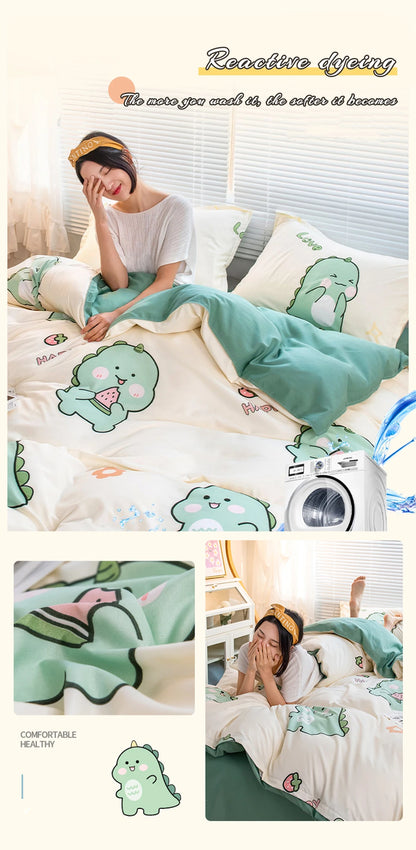 YanYangTian Nordic bed four-piece bedding set summer blankets for bed queen size bed sheets set Christmas bedroom decor